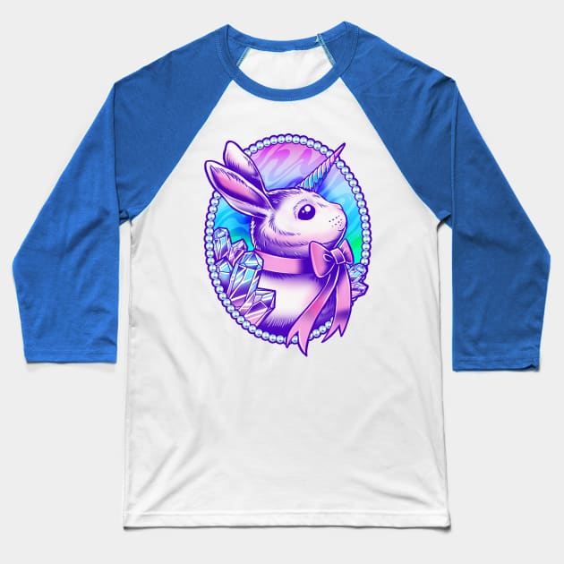 Unicorn Bunny Baseball T-Shirt by Retkikosmos